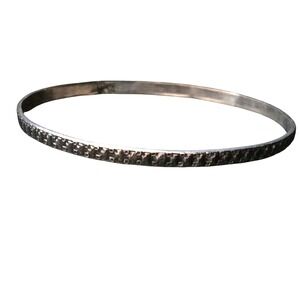 Vintage Silver Bangle Bracelet Signed TALLER Geometric Artisan 8.81g